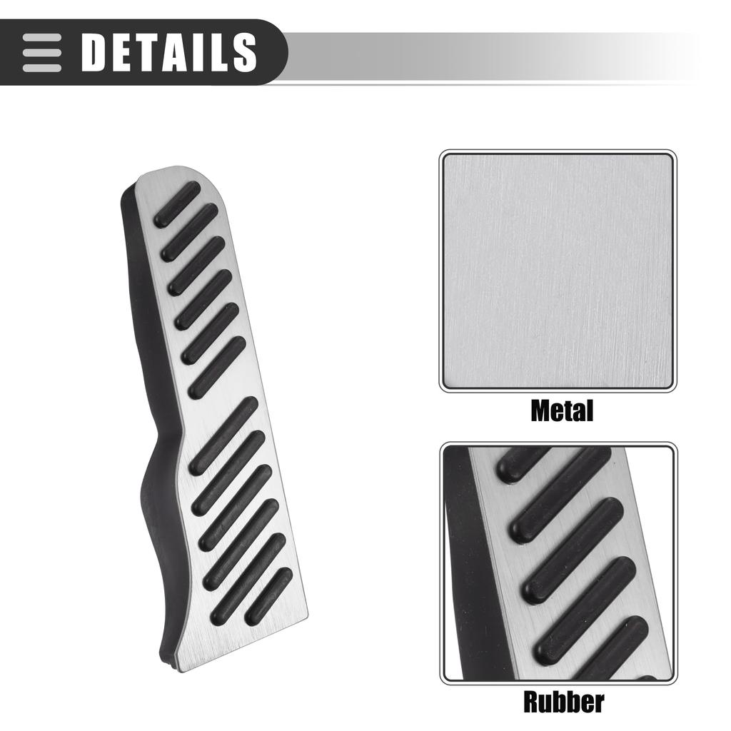 Motoforti Brake and Accelerator Pedal Covers for Chevy Camaro Black Silver 1 Set 2016-2023, Metal, Tone,