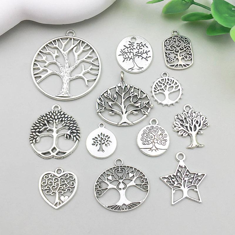 

Antique Silver Tree Filigree Pendant Charm – DIY Jewelry Accessory