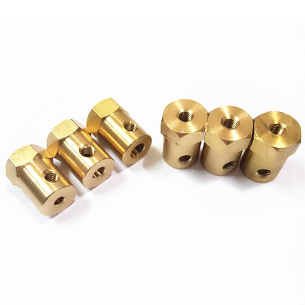 10pcs/lot 3mm 4mm 5mm 6mm 7mm 8mm Shaft Motor Flexible Coupling Tyre Wheel Brass Hex Coupler Set&wrench