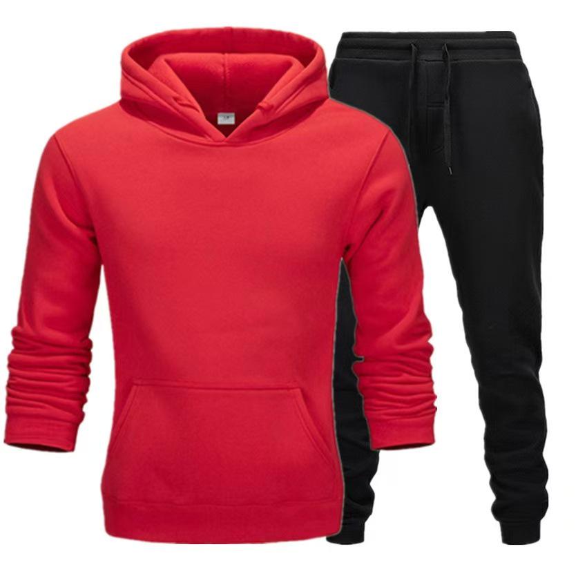 Men's Trendy Hooded Sweatshirt Two-Piece Set for Spring & Autumn