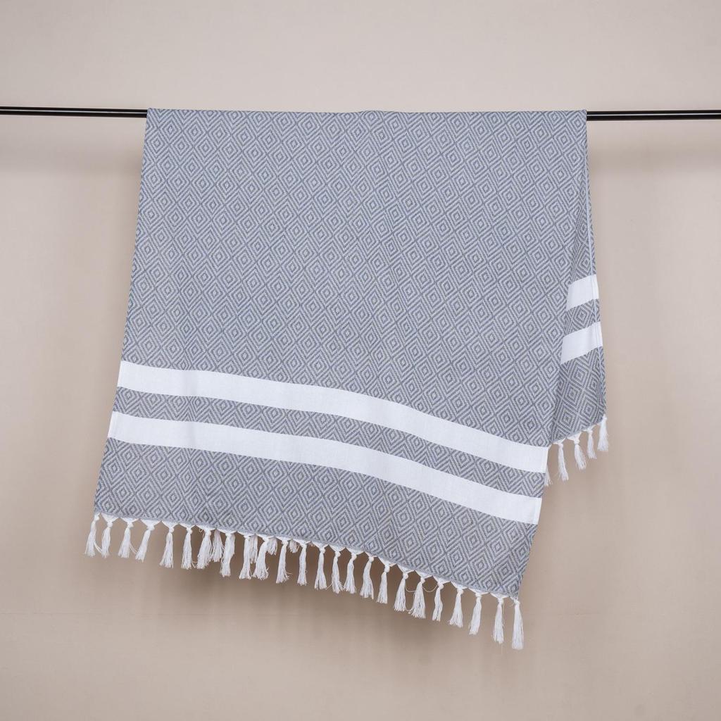 Turkish Cotton Tassel Beach Towel - Absorbent, Customizable, Versatile for Bath or Sun Protection
