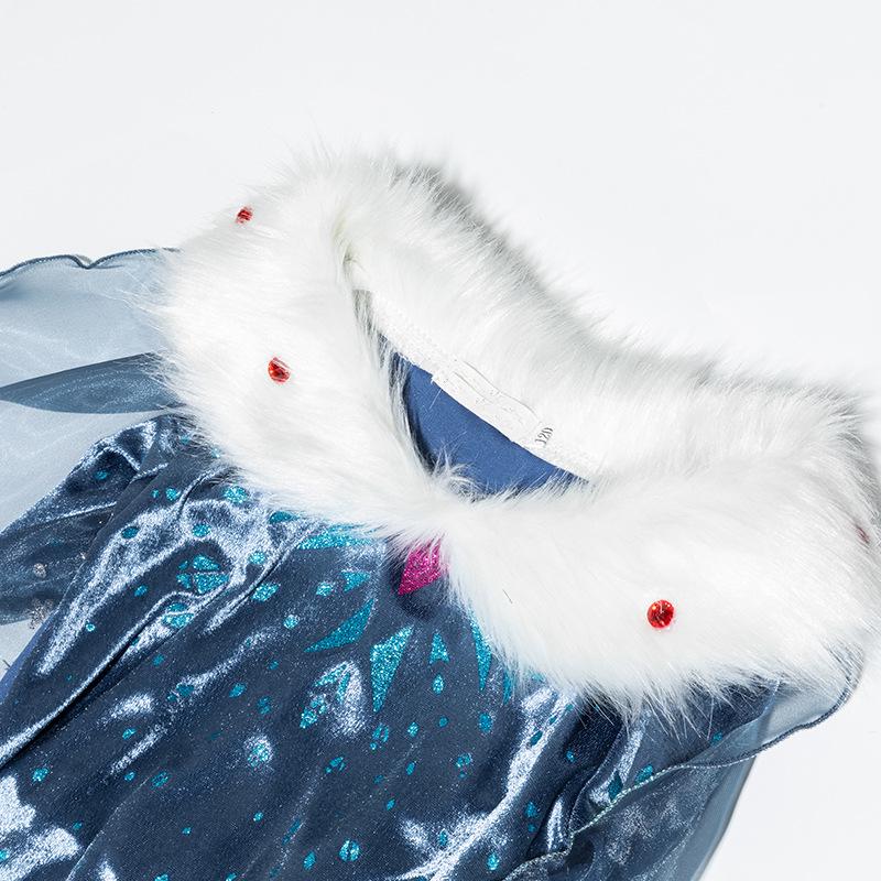 Frozen Elsa Princess Dress - Customizable Girls' Sweater Dress for Autumn and Winter