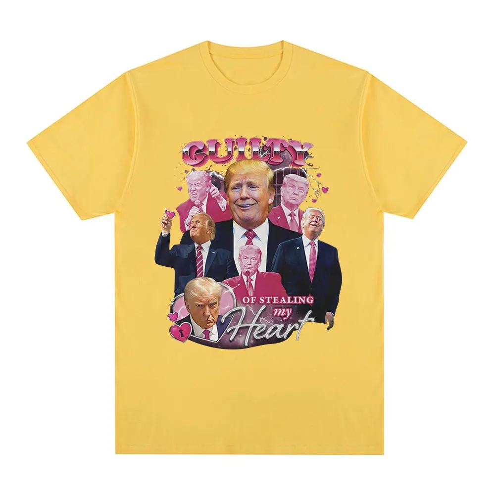 

Забавная футболка Дональда Трампа «Виновный в краже моего сердца», женская, высокого качества, мягкая, повседневная, с коротким рукавом, унисекс 3XL