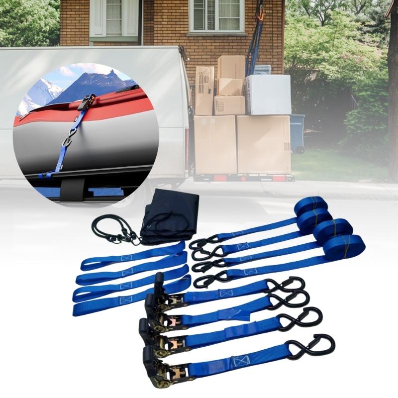 High Capacity Ratchet Tie Down System 2200Lbs Load Padded Handle Design Weather Resistant For Cargo Transport