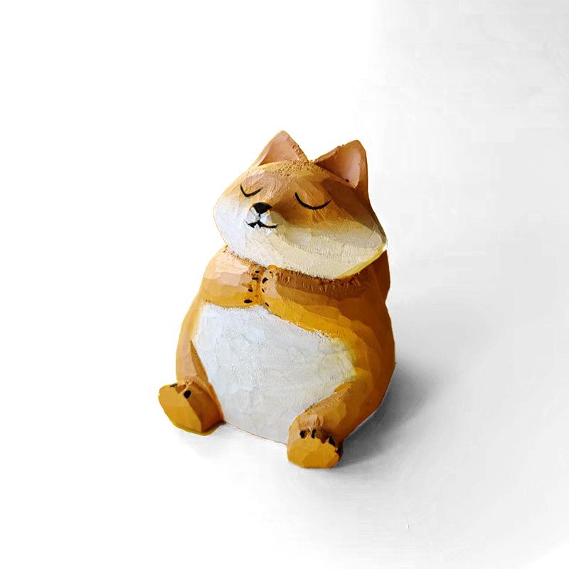 Handmade Solid Wood Animal Figurines: Kitten, Chick, Elephant, Snowman