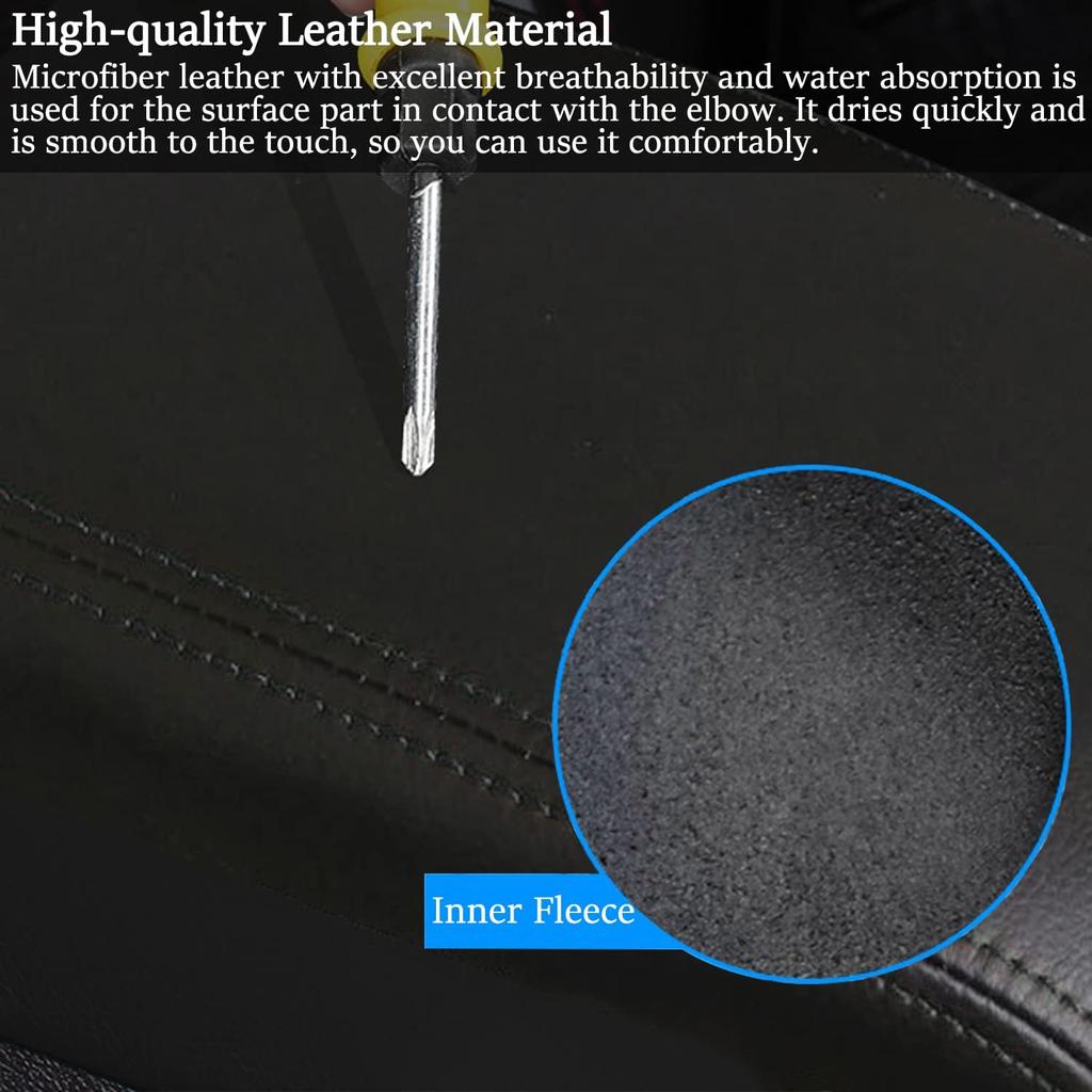 Center Console Armrest Box Cover Anti-Scratch Leather Auto Central Armrest Protector Pad Interior Decoration Accessories for F150 F-150 2021 2022