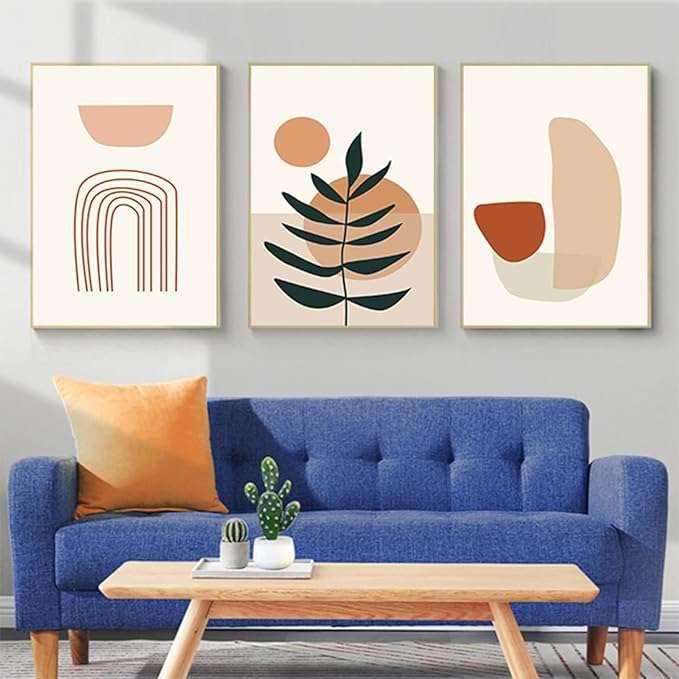 Obraz plakat na ścianę na płótnie bez ramy 3x 60x90cm motyw w stylu boho
