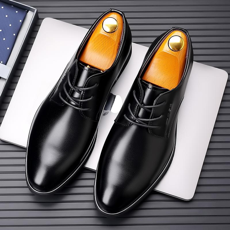 Fashion New Leather Men Oxfords Shoes All-match Lace Up Italian Mens Casual Shoes Versatile Formal Dress Footwear Business Derby Shoes