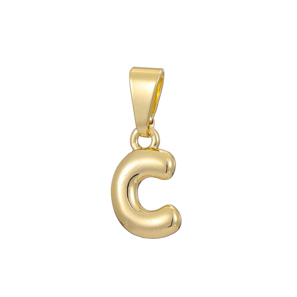 Brass Gold-Plated Letter Pendant - DIY Personalized 26-Letter Necklace