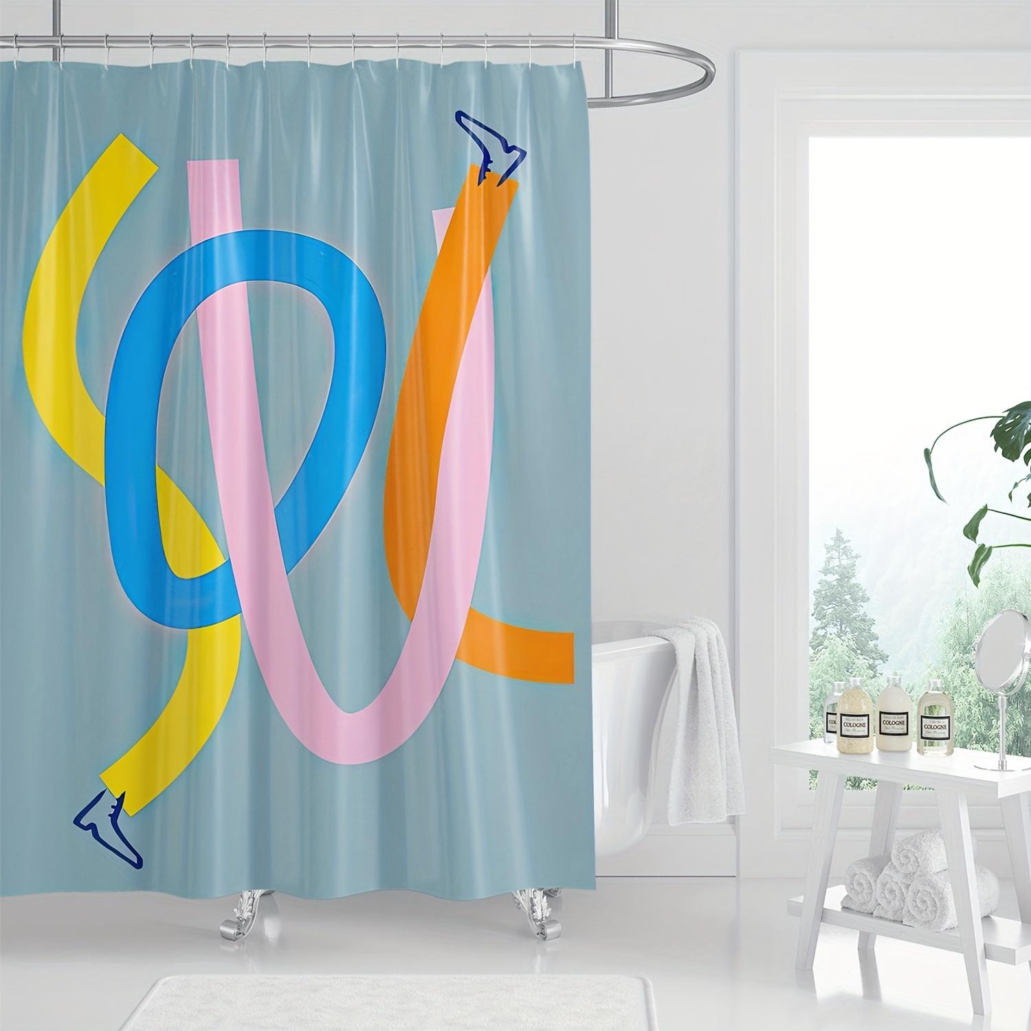 

1Pc Modern Minimalist Abstract Art Shower Curtain, Digital Print, Bold Line Design, Bathroom Decor W60H190(CM)-1 Pcs
