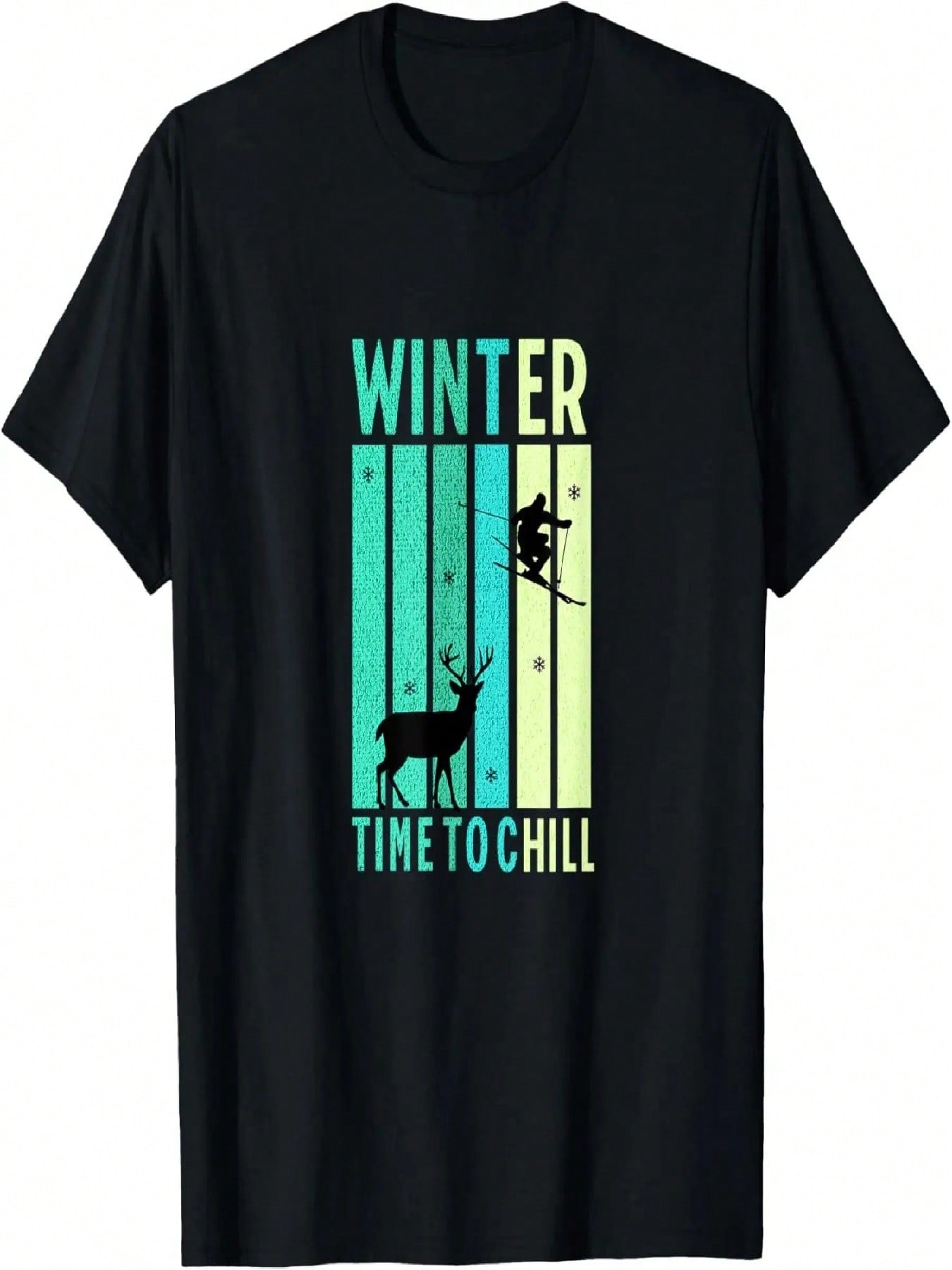 Cozy Winter Vibes Snowflake Pattern Time To Chill T-Shirt S разноцветный