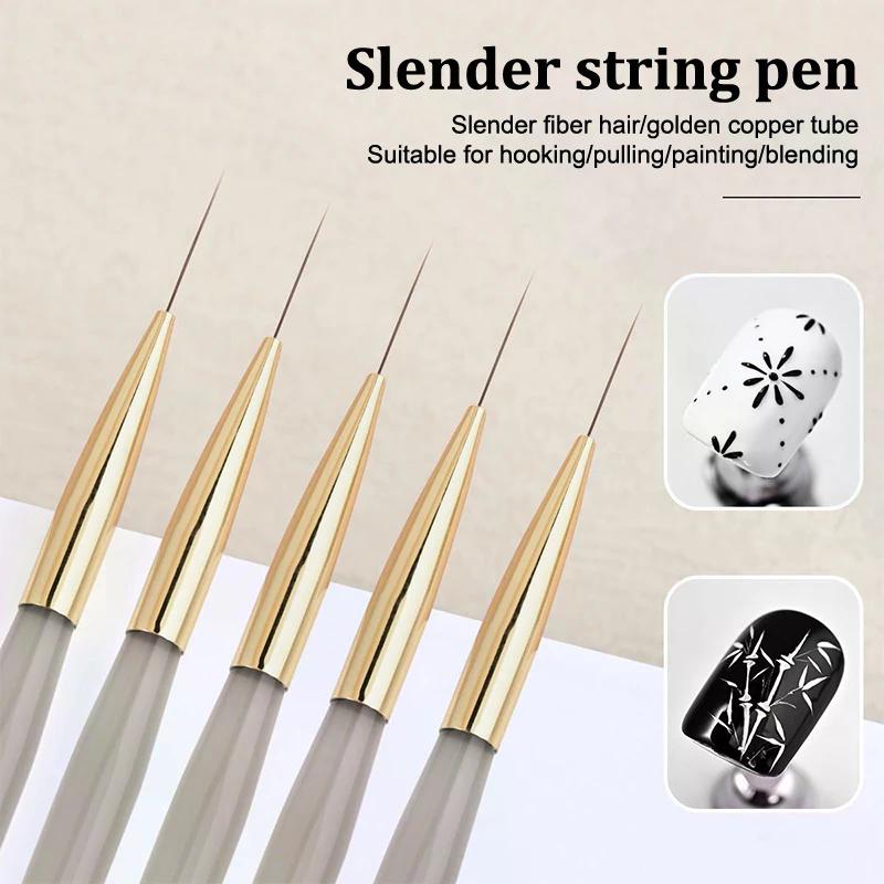 Nail Art Painting Brush Acrylic Lines Pen Stripes Grid Flower Butterfly Drawing Watercolor Brushes UV Gel DIY Design Manicure