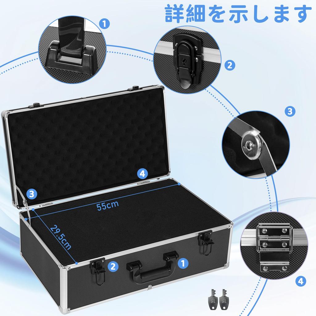 TORIBIO Aluminum Tool Case with Block Protective Tool DIY Attache with Aluminum Precision Instrument Dedicated Storage X X Cm Cushion, Case, Case,