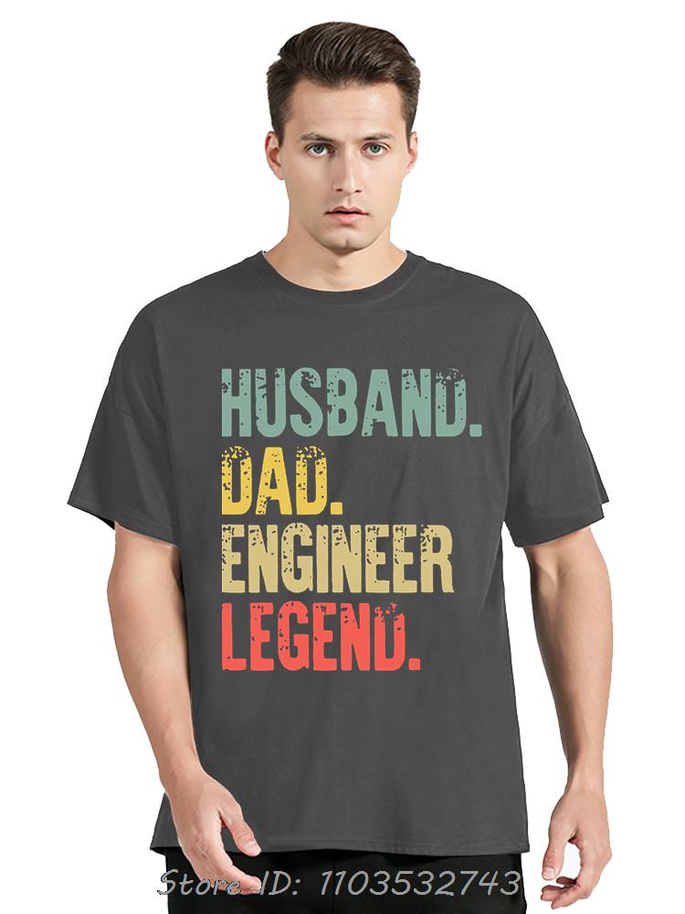 Funny Husband Dad Engineer Legend Retro T Shirt For Men's Clothing Cotton Tshirt Graphic Retro Fitness T Shirt Father Gifts