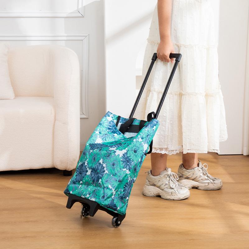 Foldable Shopping Cart Waterproof Trolley for Home Use and Outdoor Trips