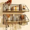 Creative Hanging Shelves For Living Room Bedroom Storage Basket Wall Mounted Shelves Without Drilling Wall Decor Rack Organizers