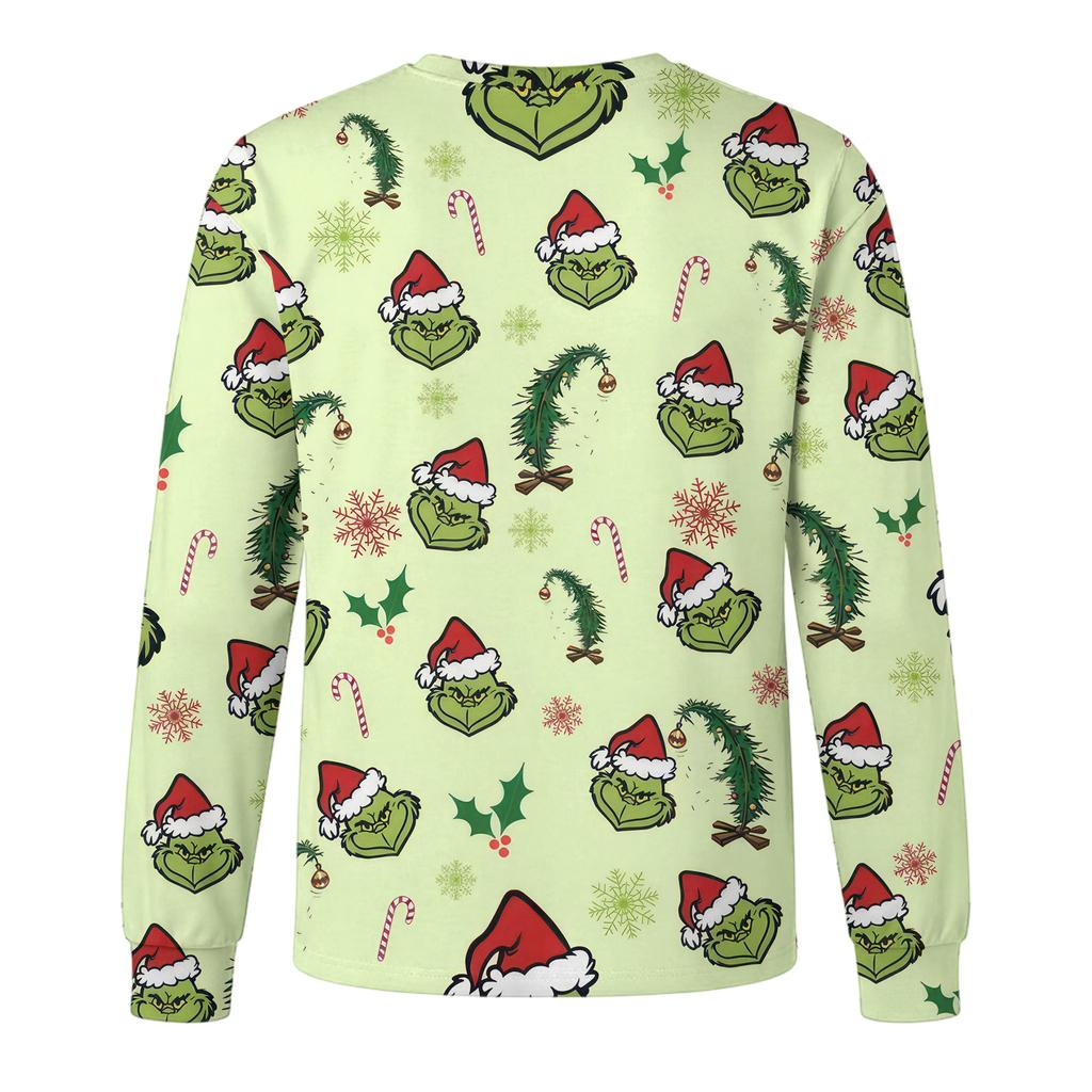 Men's Christmas Printed Imitation Cotton Long-sleeved Shirt