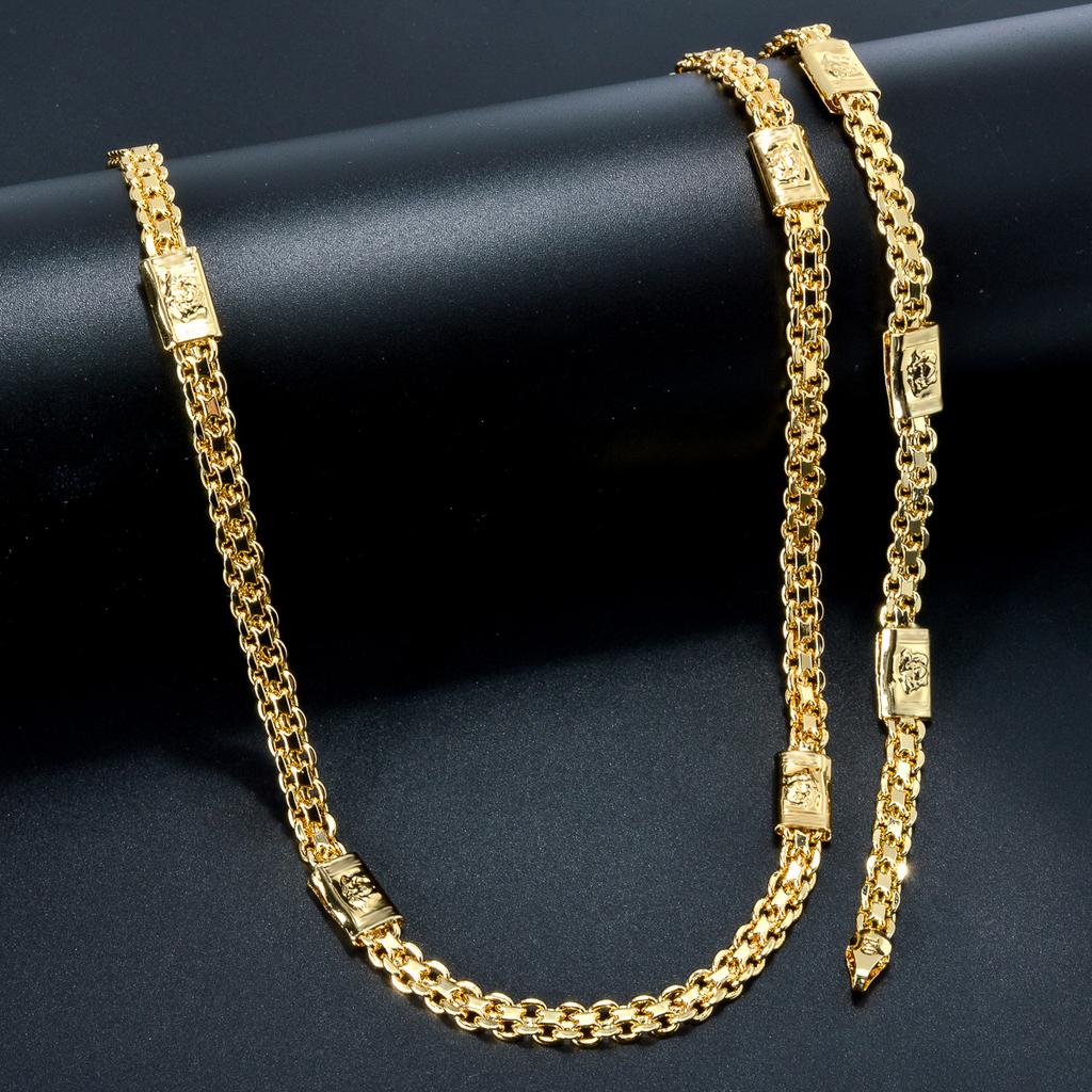 ZEADear Zirkónové Súpravy Dubaj 18K Zlatom Plátovaná Článková Reťaz Hip Hop Štýl Pánsky Choker Náhrdelník a Náramky 2024 Trendy Nový Párty Darček