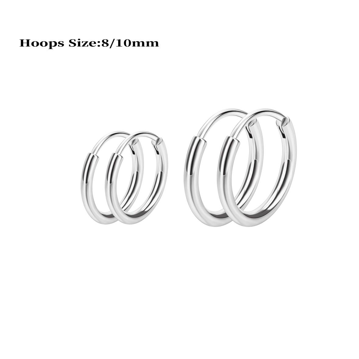 

Наборы серег из хирургической стали для нескольких проколов Легкие маленькие серьги-кольца Серьги-гвоздики с кубическим цирконием для женщин