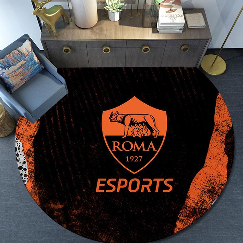 Associazione Sportiva Roma2,Round Area Rug,Carpet Rug for Living Room Bedroom Sofa Playroom Decor,Non-slip Floor Mat