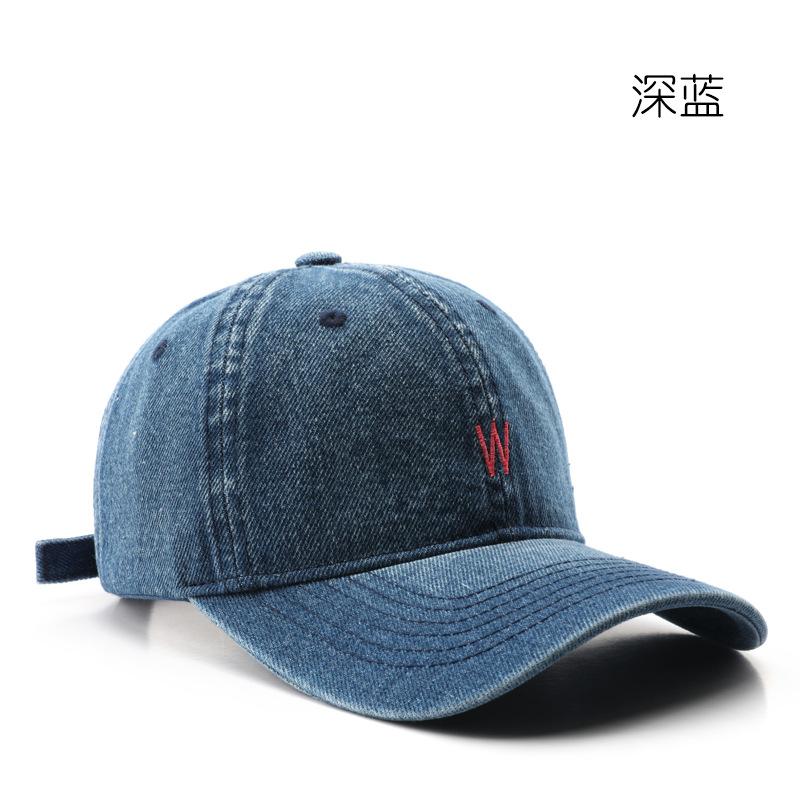 Baseball Cap Retro Male Personality Street Shade Sun Hat Outdoor Denim Alphabet Embroidered Cap