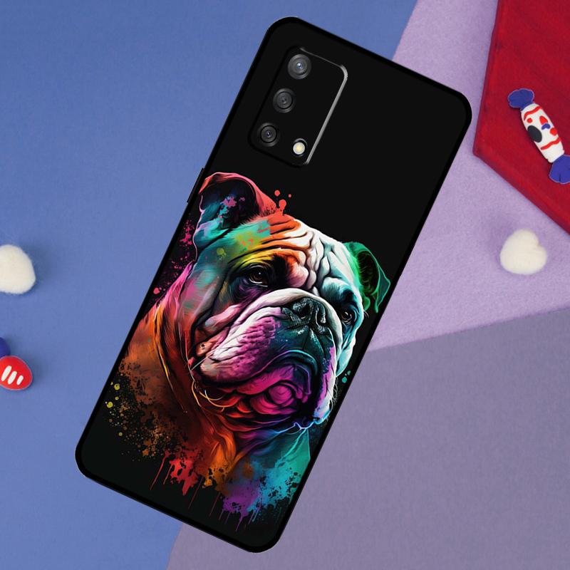 British Bulldog Case For Oppo A17 A60 A40 A80 A16 A76 A96 A98 A58 A78 A18 A38 A57 A74 A54 A94 A15 A5 A6 Pro