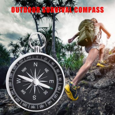- Aluminum Mini Compass with Keychain Outdoor Camping Survival Pocket Compass