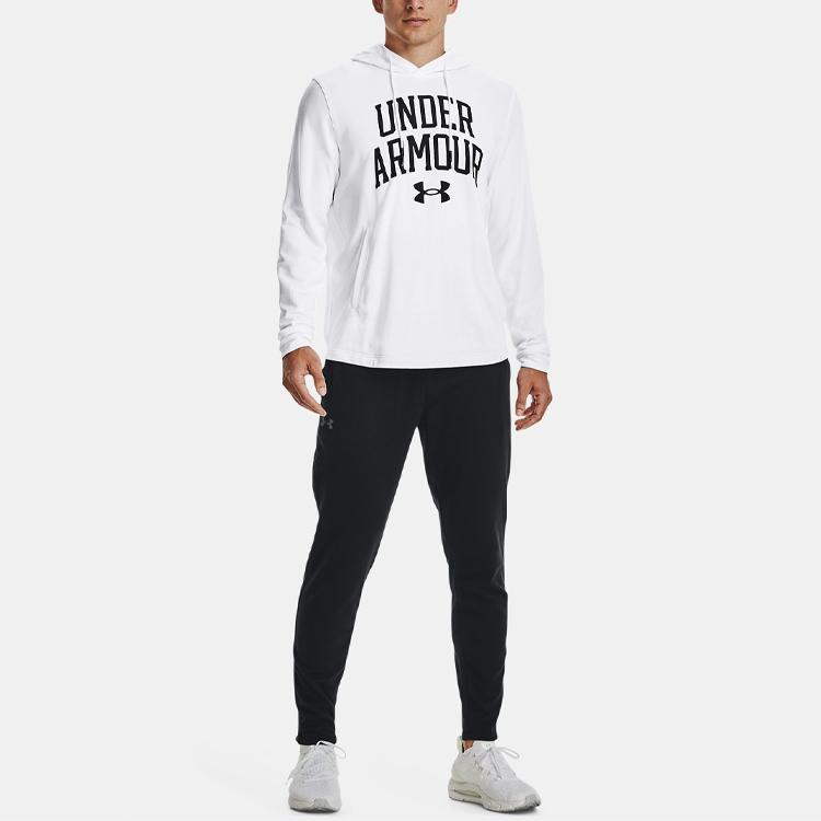 Under Armour Logo Print Breathable Cuffed Sports Pants Men bottoms Black 1369472-001