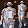 Fashionable Casual Suit for Women in Spring and Autumn, Slim Short Coat, Wide-leg Pants, Two-piece Set