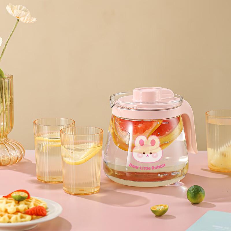 Heat-Resistant Glass Pitcher & Cup Set 1700ml