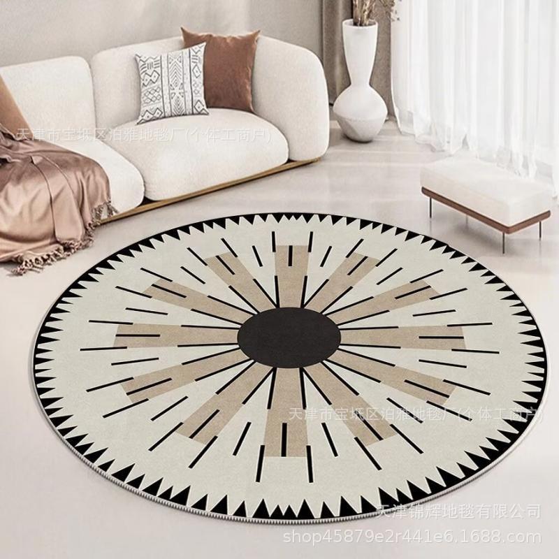 French Round Carpet High-End Living Room Bedroom Bedside Dirt-Resistant And Easy To Take Care Of Non-Slip Floor Mat Rocking Chair Carpet