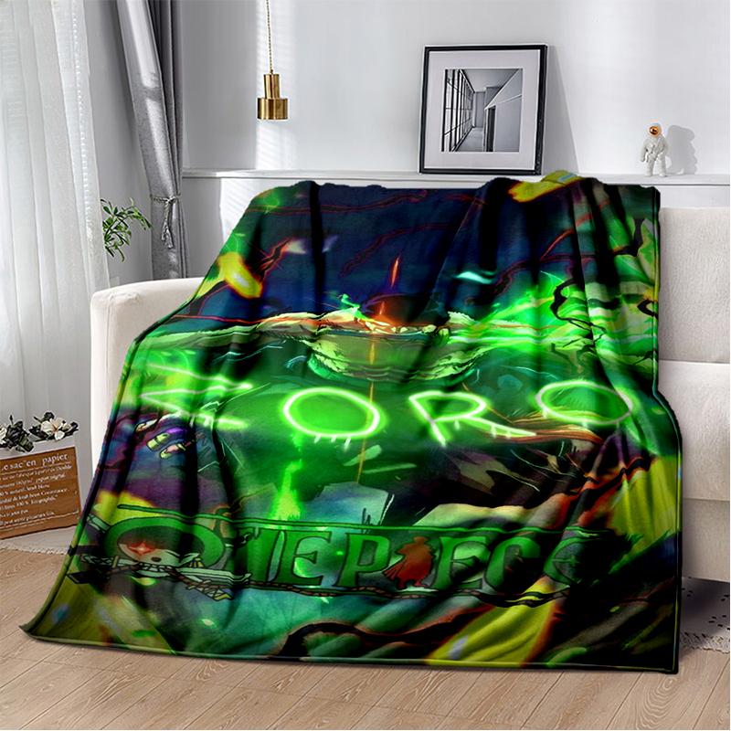 Coperta in Flanella 3D One Piece Cartone Animato Anime Morbida Calda Coperta da Lancio per Camera da Letto Soggiorno Letto Campeggio Picnic Ufficio Regalo per Bambini