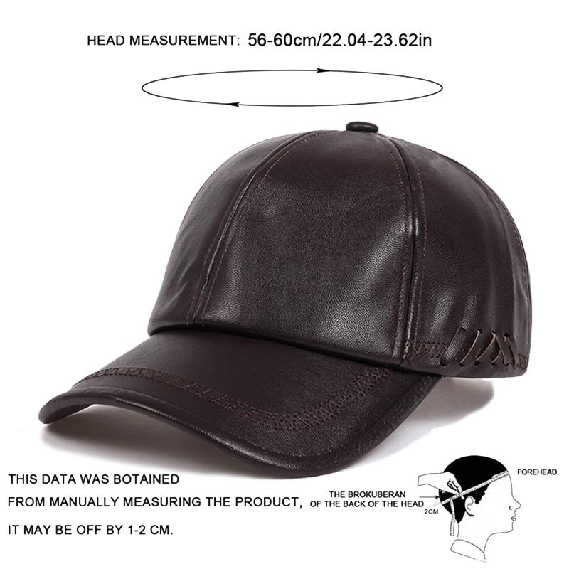 Unisex Solid Color Leather Baseball Caps Adjustable Casual Hats Spring and Autumn Outdoor Sunscreen Hat