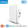 Tuya Smart WiFi Light Switch Push Button No Neutral Wire/With Neutral Wire Switch Smart Life App Control Alexa Google Home Alice