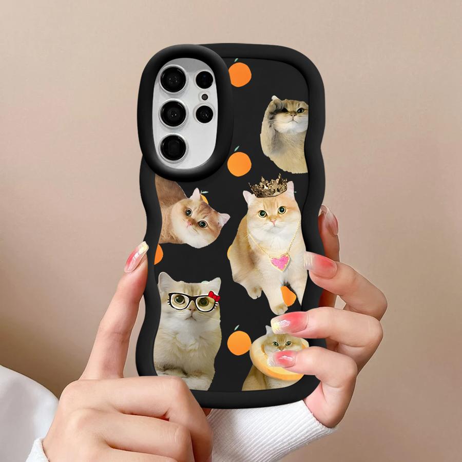 Cute Cat Case for Samsung Galaxy S24 S22 Ultra S21 S25 S23 Plus S20 FE A25 A26 Soft Phone Cover A36 A35 A24 A34 A55 A54