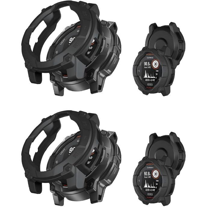 2pack Case for Garmin Instinct 3 50mm,NOUKAJU Smartwatch Cover TPU Material,Easy to Install,Drop-Proof,Soft,Protective Cover for Garmin Instinct