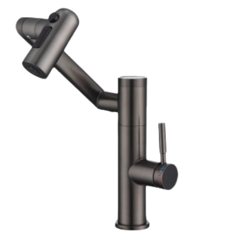 Temperature Digital Display Basin Faucet 3 Mode Stream Sprayer Hot Cold Water Sink Stainless Steel Mixer Wash Tap For Bathroom