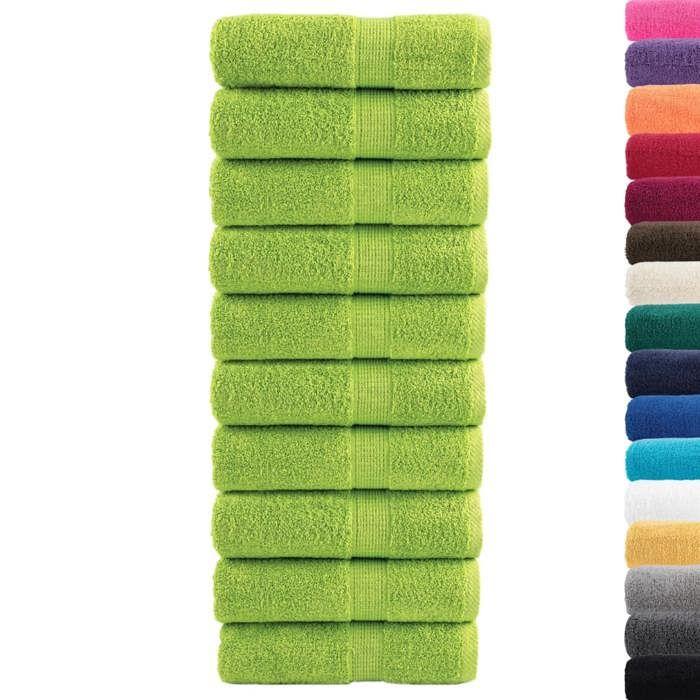 VidaXL Serviettes d'invité de Qualité Supérieure 10 pcs, Draps de Bain, Essuie-mains, Serviette de Visage Salle de Bain 137496