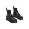 Dr. Martens Skórzane Gruba Podeszwa Okrągły Nosek 8 Oczek Krótkie Buty Unisex Buty Ciemnoczerwone 27311626