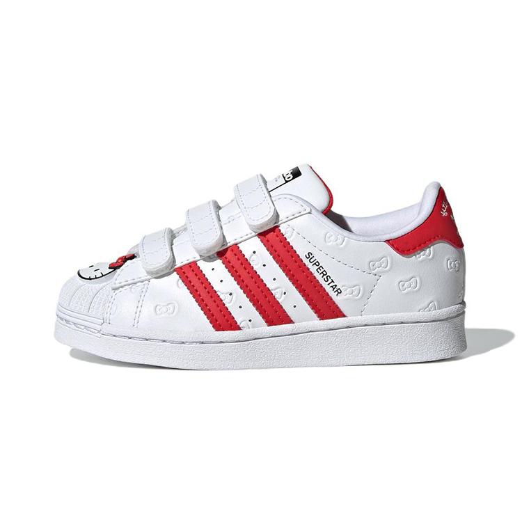 adidas Superstar J 'Allover Debossed Bows' (Unisex) Cloud White / Vivid Red / Core Black Kids' Skateboarding Shoes GV8865