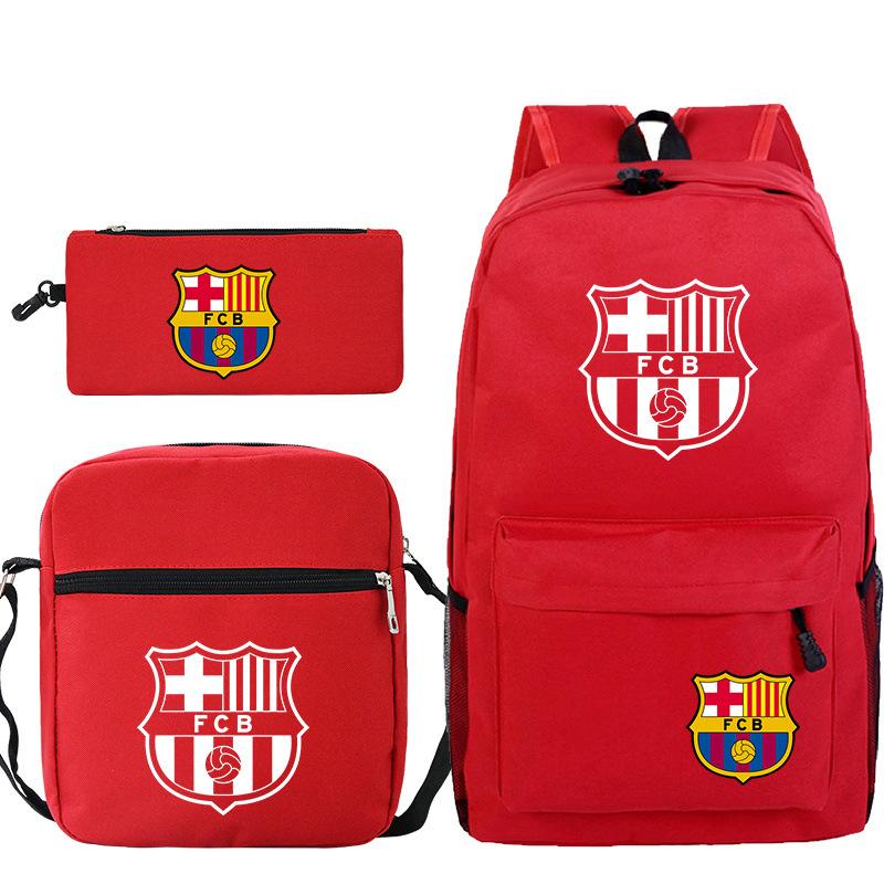 Student Backpack Set of 3 Star Player Print Oxford Cloth Bookbag Shoulder Bag Pencil Case Combo Large Capacity School Bag Gift for Teens