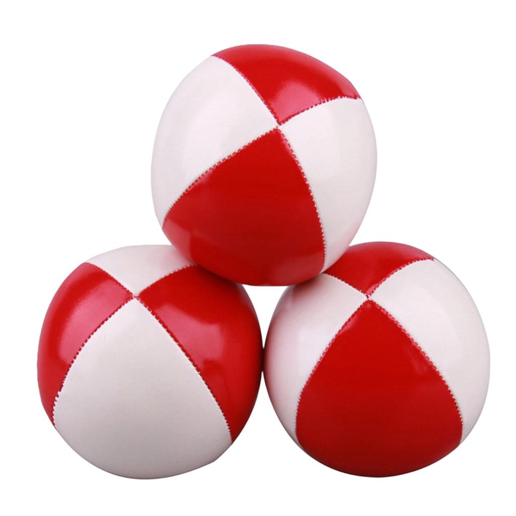 Set of 3 PU Leather Juggling Balls Durable Soft Filled Beanbags for Circus Performance Practice and Skill Development