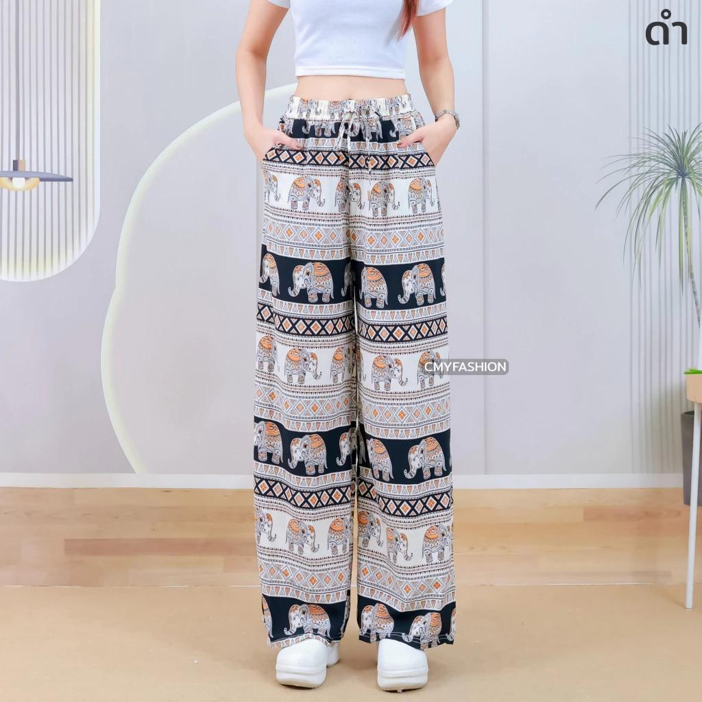 

Длинные брюки-слоны Регулируемая эластичная высокая талия Веревка Женские Мужские Унисекс Принт Таиланд Повседневная уличная одежда Пляж Бохо Ретро Винтаж One Size