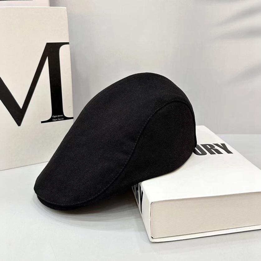 British Style Retro Newsboy Hat Men'S Solid Color Versatile Japanese Simple Forward Hat Antique Style Cap Female Hipster