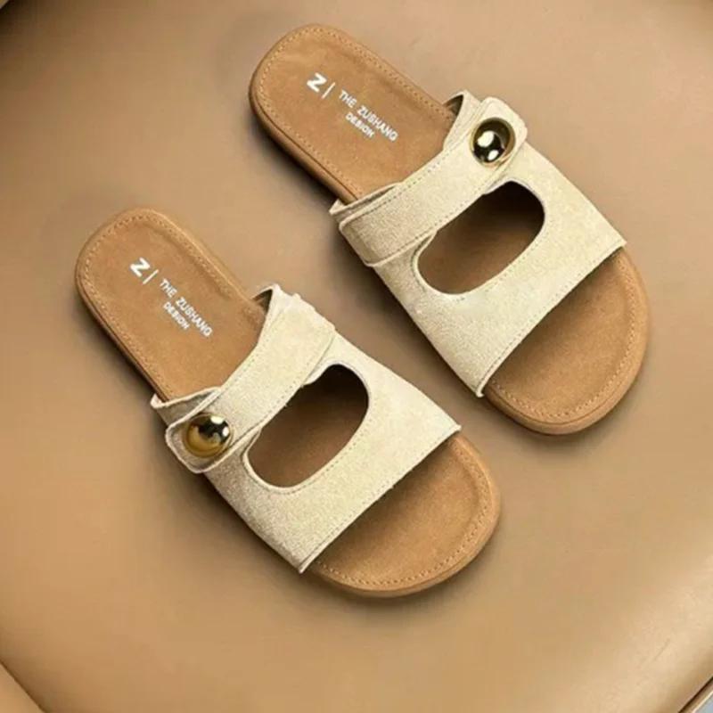 

Модные женские балетки, тапочки, дизайнерская модная повседневная обувь, удобные для ходьбы женские сандалии, летний тренд 2025, для путешествий, пляжа, женские тапочки 35 бежевый