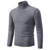 Mens Autumn Sweater Turtleneck Soft Solid Color Simple Style Pinstripe Tops Slim Fit Knitting Pullovers Warm Bottoming Clothes