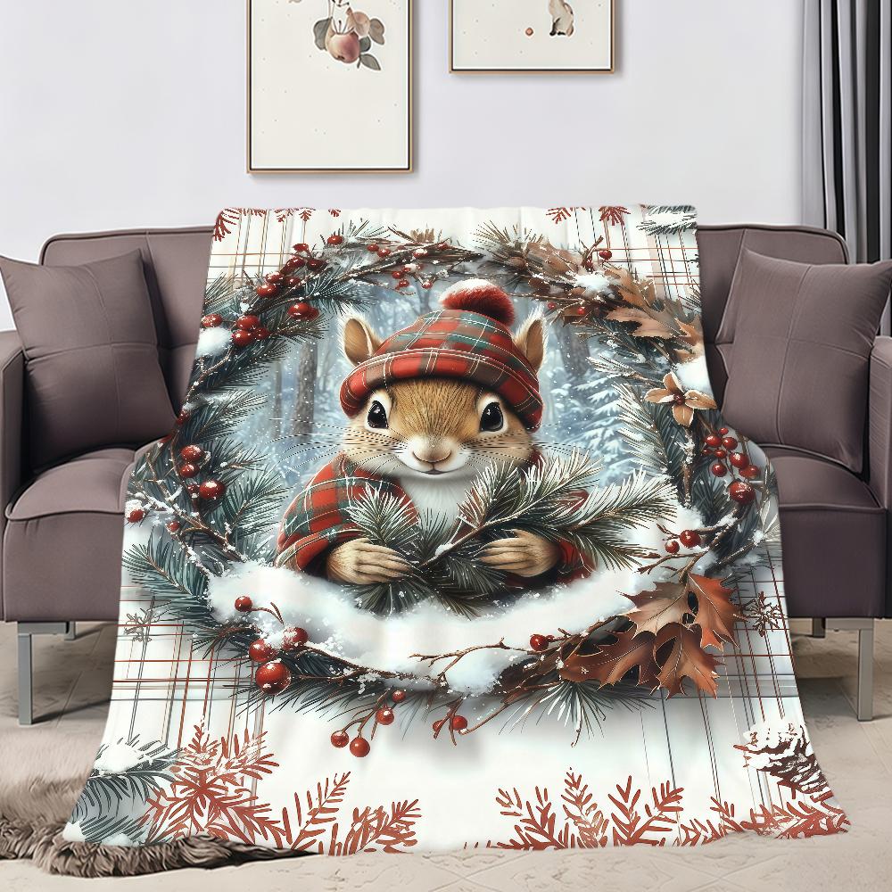 Schattige Kerstkonijn Eekhoorn Alpaca's Wolf Flanellen zacht warm pluche deken bank woonkamer hogar slaapkamer huis Auto draagbaar