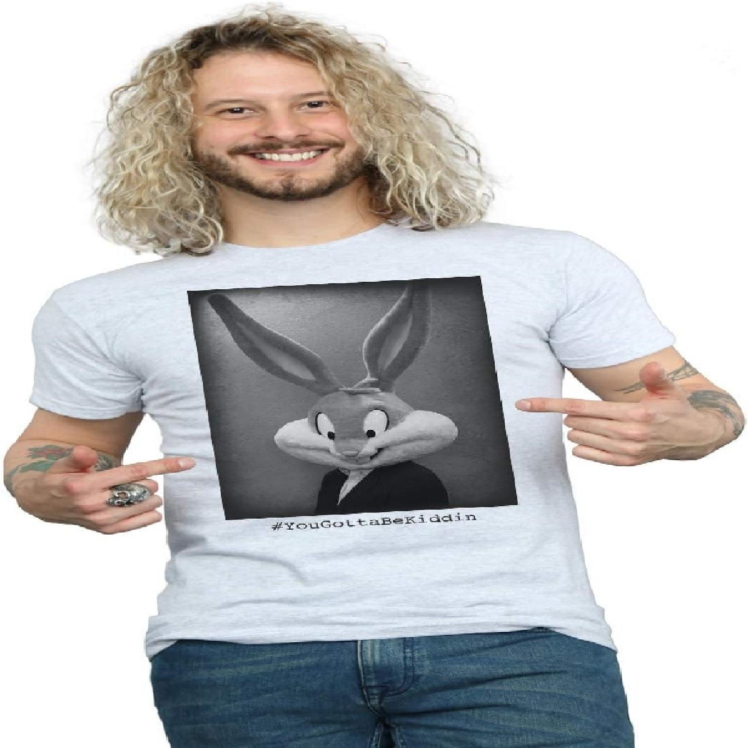 Мужская футболка Looney Tunes Багз Банни Yougottabekiddin Спортивный серый Размер L S