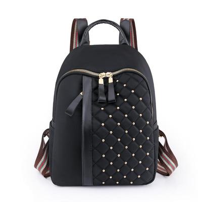 Schoolbag Women's New Casual Women's Oxford Cloth Backpack Simple Trend Light Riveted Thread Backpack