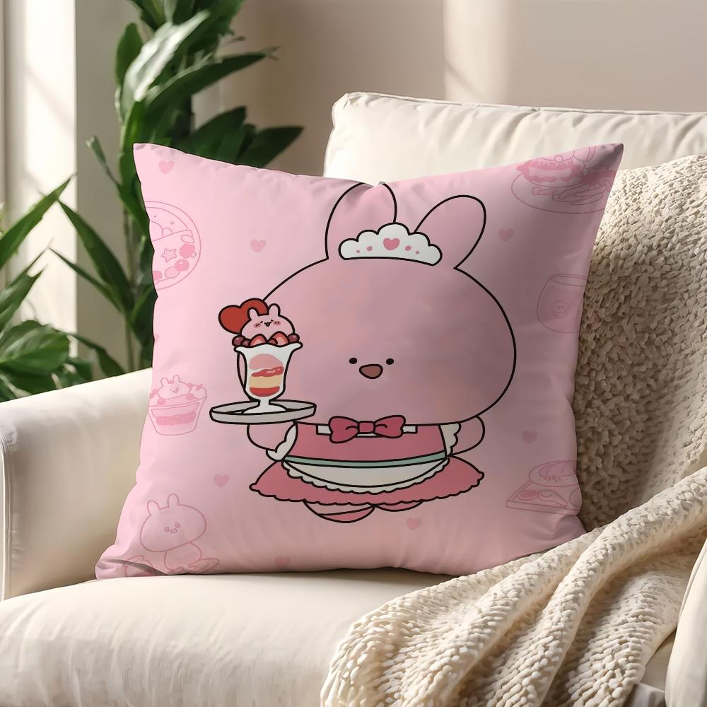 Cartoon A-Asamimichan Cute cushion cover Pillow Sofa Printing Decoration Room Home Office Coffee Shop Car Nordic Simplicity